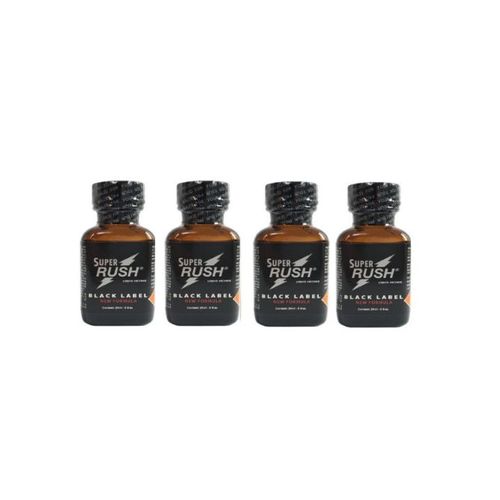 4 Poppers Maxi Super Rush Black Label 25 Ml - Aphrodisiaque