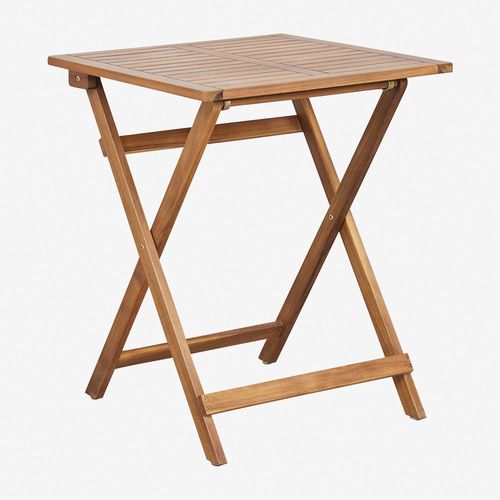 Table De Jardin Pliable Carrée En Bois D'acacia (60x60 Cm) Delawer Brun Acacia